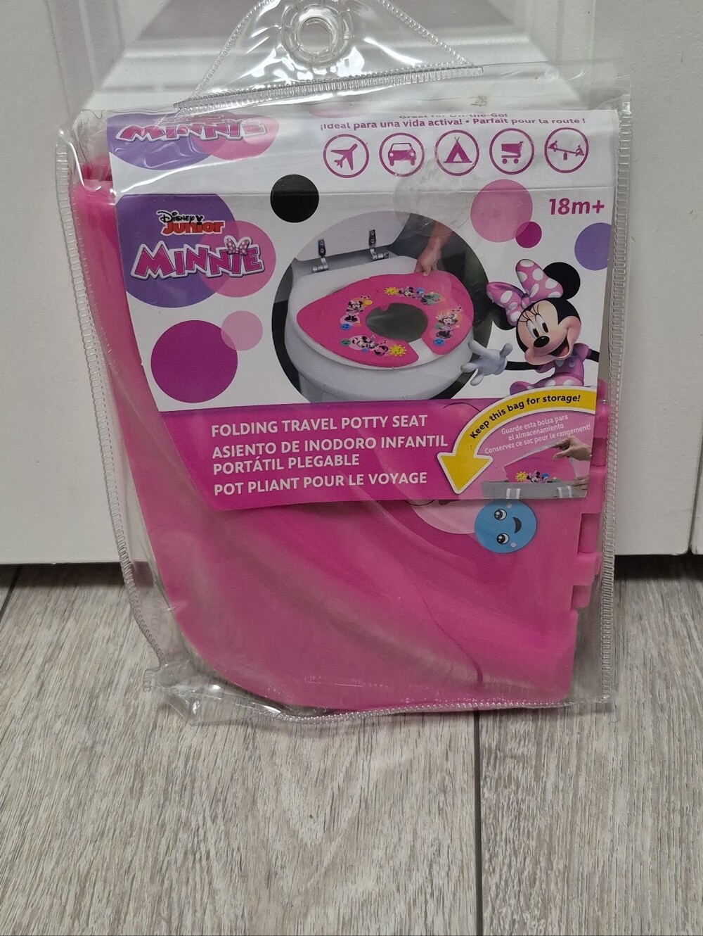 Disney Junior Minnie Mouse Pink Folding Travel Potty Seat Great For On The Go!
